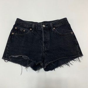 Levi's Black Distressed Jean Shorts